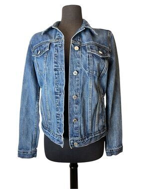 GAP 1969 Denim Jacket Medium Saddle Blue Icon Fit Silver Hardware Women’s